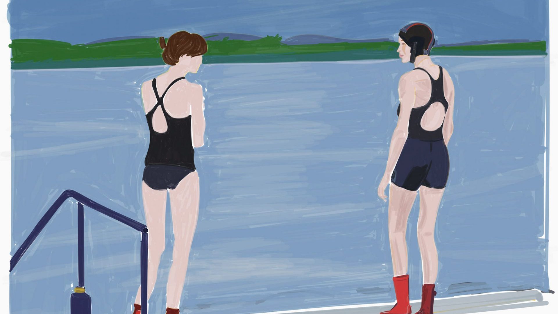 Swimsuit ladies Clara 
and Fiona from the book Dubliners (Image: Mario Sughi)