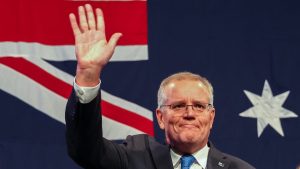 Photo: Scott Morrison concedes defeat following the results 
of the election on May 21. Photo: Asanka Ratnayake/
Getty