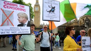 Anti-government protesters outside parliament in June 2022. Photo: Martin Pope/Getty