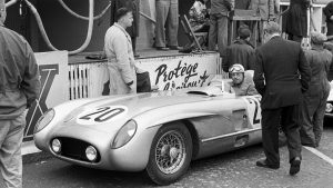 Frenchman Pierre Levegh in the car he would drive to disaster (Photos: Bernard Cahier/Getty Images; AFP)