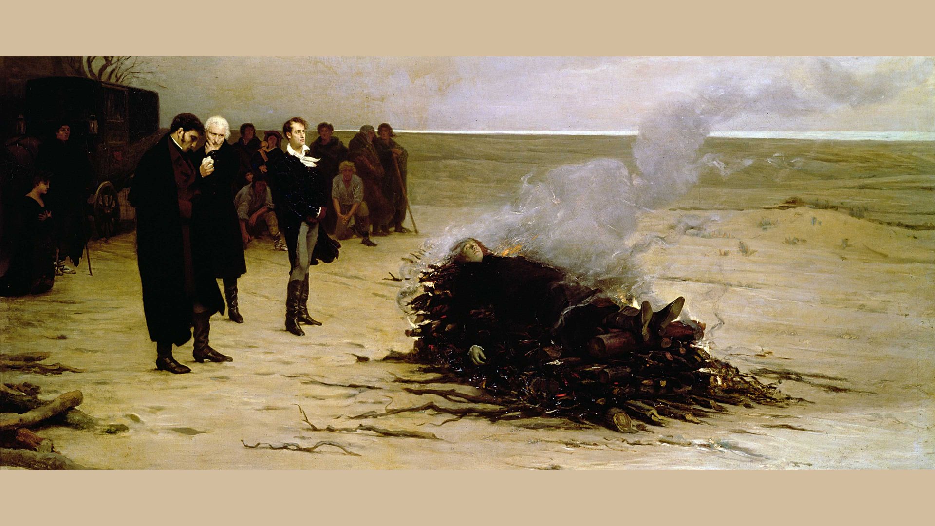 The Funeral of Shelley by Louis Édouard Fournier (1889)