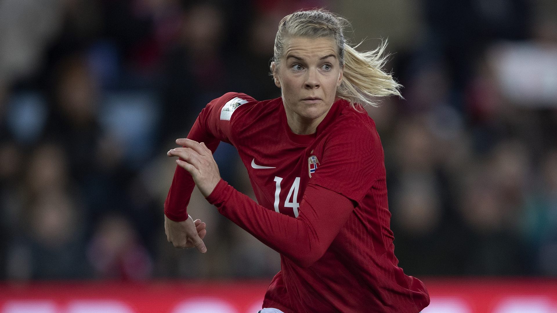 Ada Hegerberg of Norway during the World Cup qualifier against Poland at the Ullevaal stadion in Oslo in April. (Photo by Visionhaus/Getty Images)