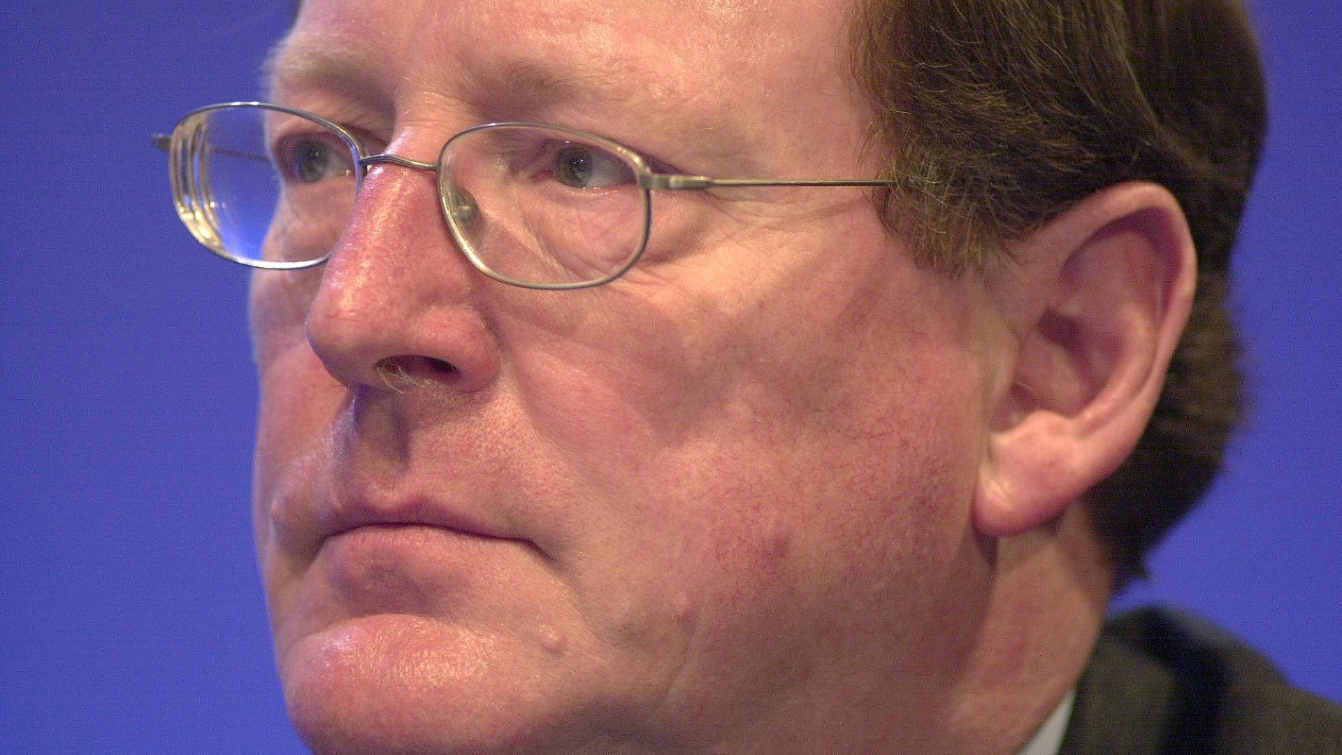 David Trimble speaking at the Conservative party conference in Blackpool in 2001 (Photo by Jeff Overs/BBC News & Current Affairs via Getty Images)