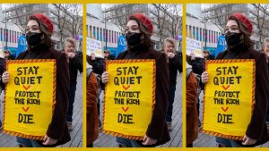 A demonstrator from the People’s Assembly protests against the cost of living crisis. Photo: Mike Kemp/In Pictures/Getty