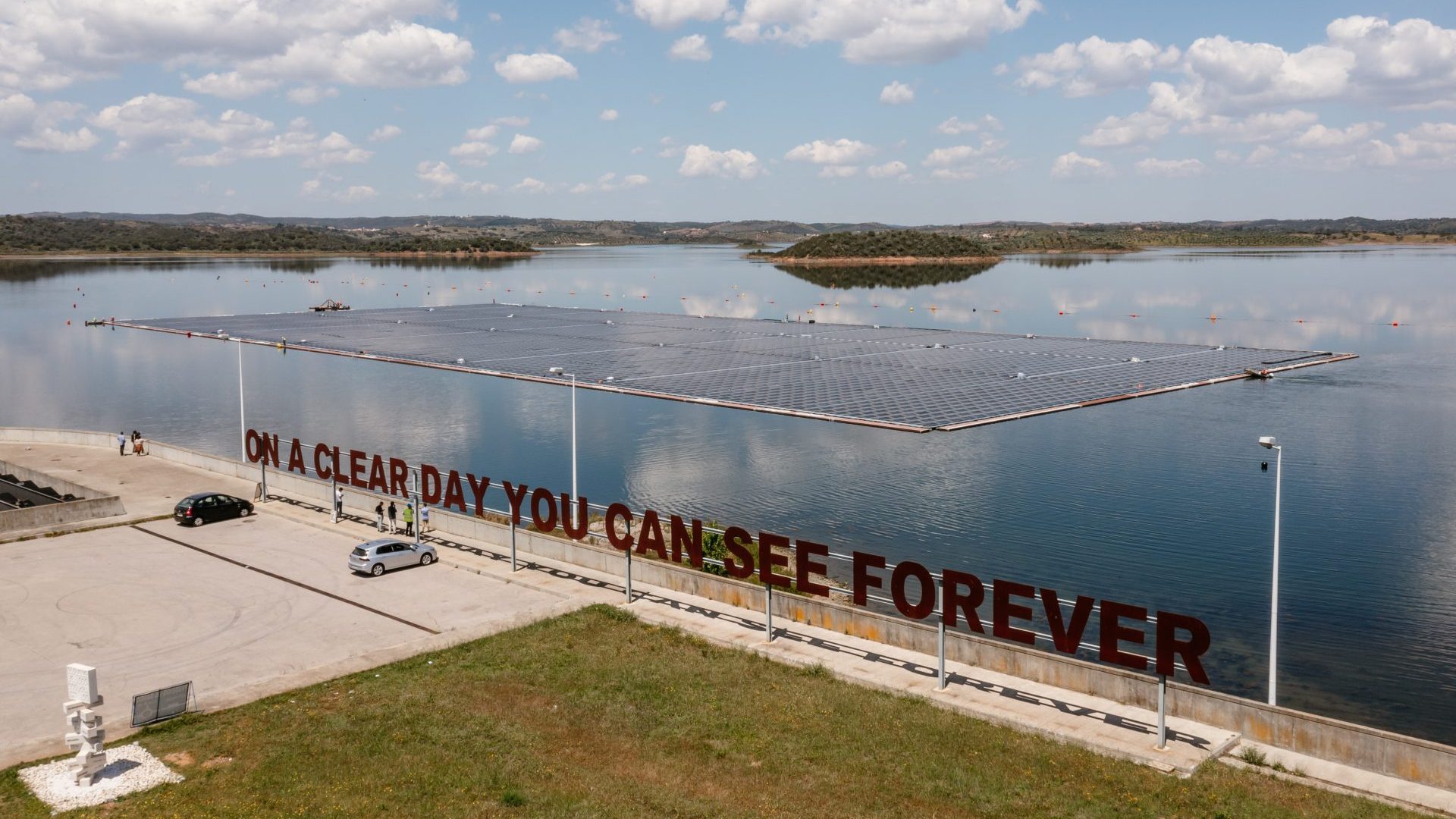 Alqueva reservoir in 
southern Portugal houses 12,000 solar panels on western Europe’s largest artificial lake. Photo: EDP