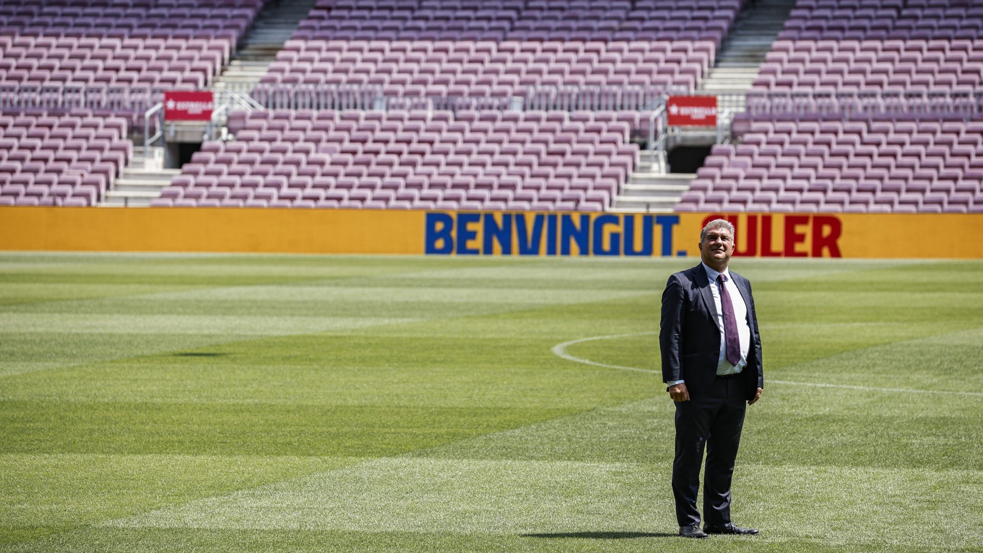 Joan Laporta, president of FC
Barcelona, at the Camp Nou Photo: Xavier Bonilla/NurPhoto