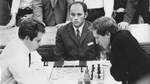 Boris Spassky v Bobby Fischer at the 19th Chess Olympiad in Siegen, Germany, September 1970. Photo: Schirner/ullstein bild/Getty
