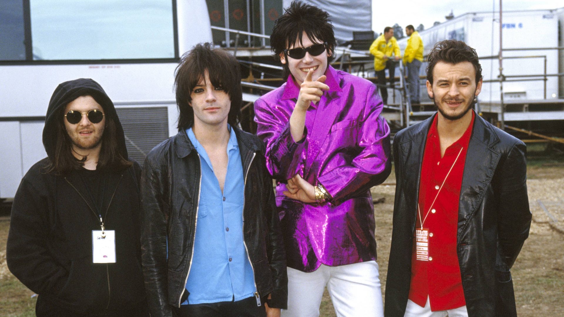 Manic Street Preachers before 
their 1992 Reading festival gig. Photo: Mick Hutson/Redferns