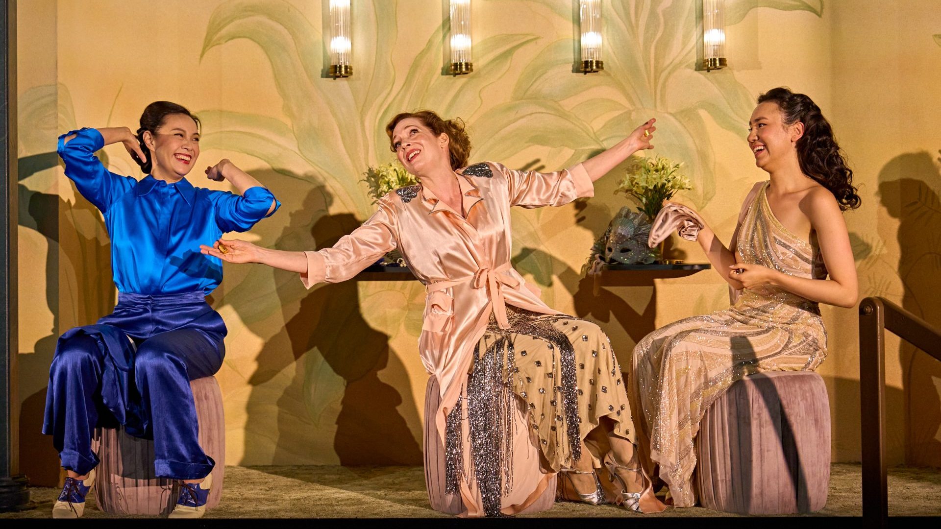 Wendy Kweh, Katherine Parkinson 
and Ioanna Kimbook in Much Ado About Nothing at the National Theatre 
Photo: Manuel Harlan