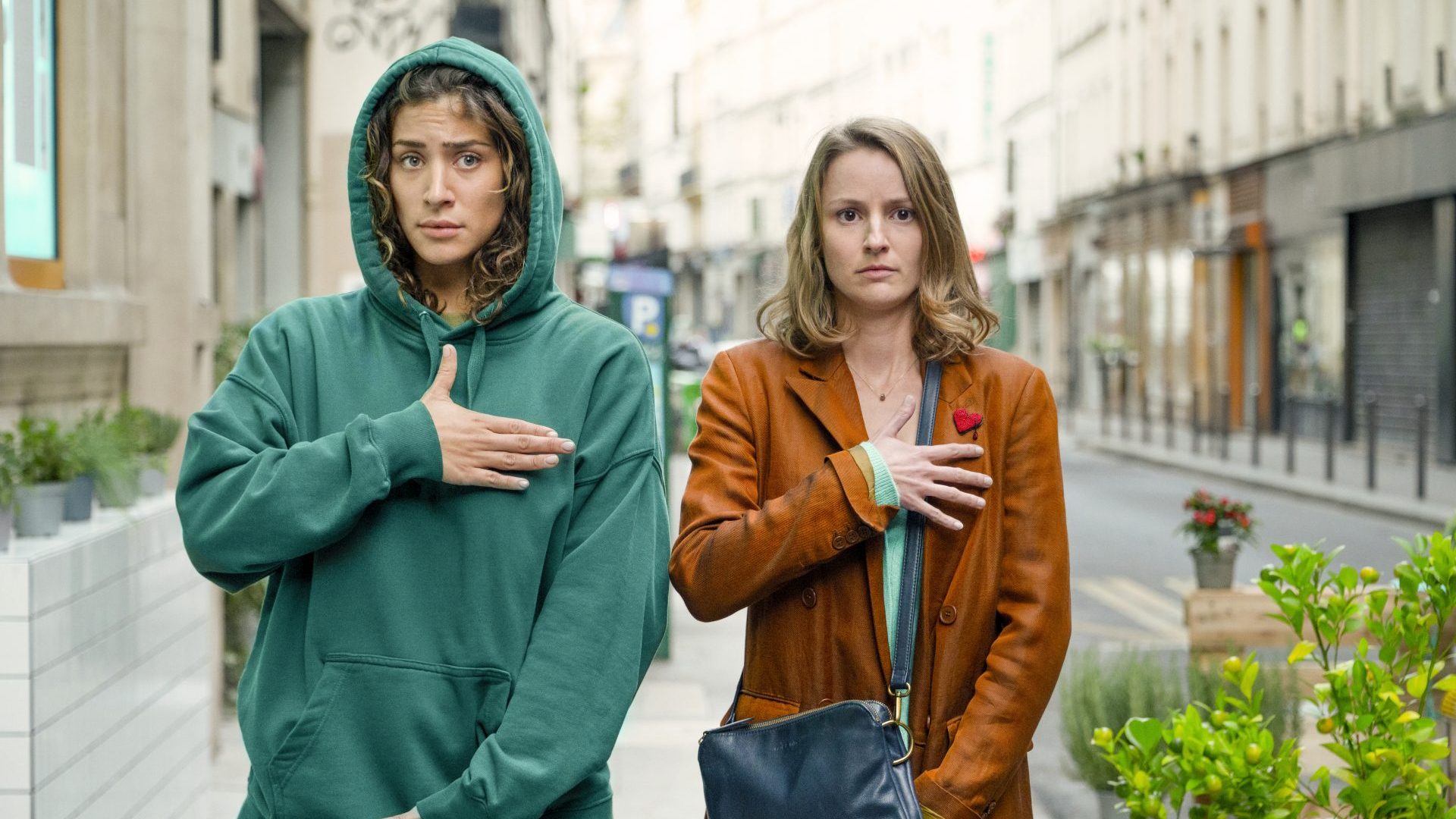 Manon Azem and Tiphaine Daviot in Netflix’s French 
comedy Off the Hook. Photo: Marie Genin