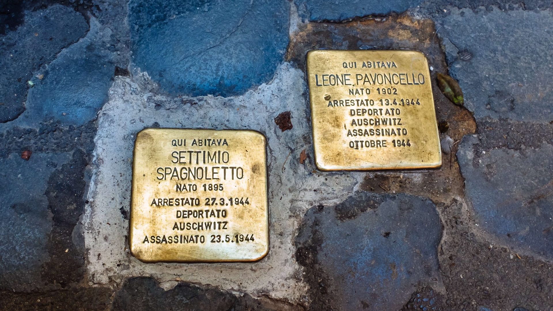 Stumbling stone’ memorials in Rome’s Jewish Ghetto. Photo: Raquel Maria Carbonell
Pagola/LightRocket/Getty
