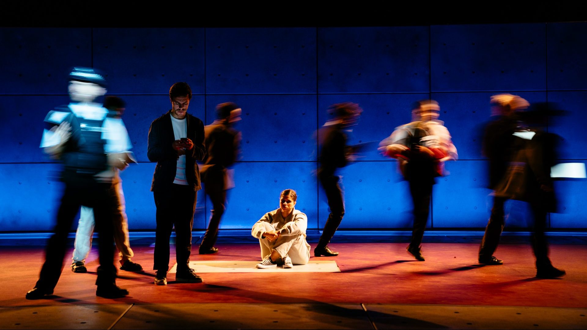 Zainab Hasan and Oliver Johnstone in Inua Ellams’ Antigone. Photo: Helen Murray