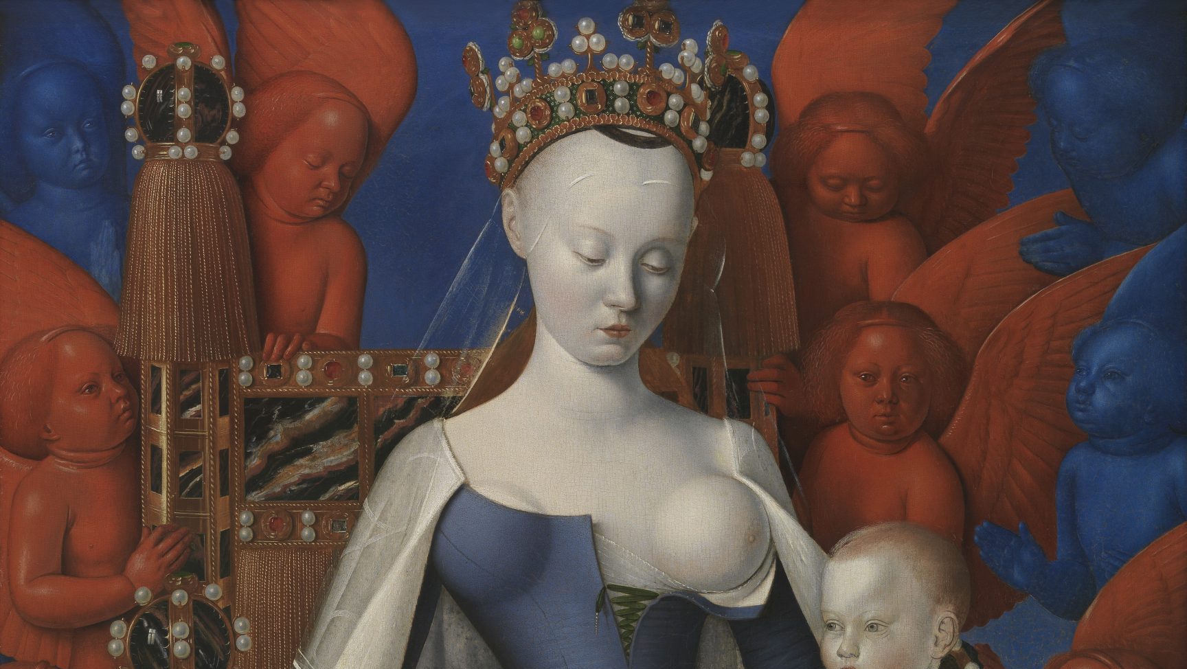 Virgin and Child with Angels, half of the Melun Diptych of 1451 by French artist Jean Fouquet. Photo: Karin Borghouts