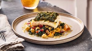 Paul Askew's hake with smoked anchovy and parsley crust