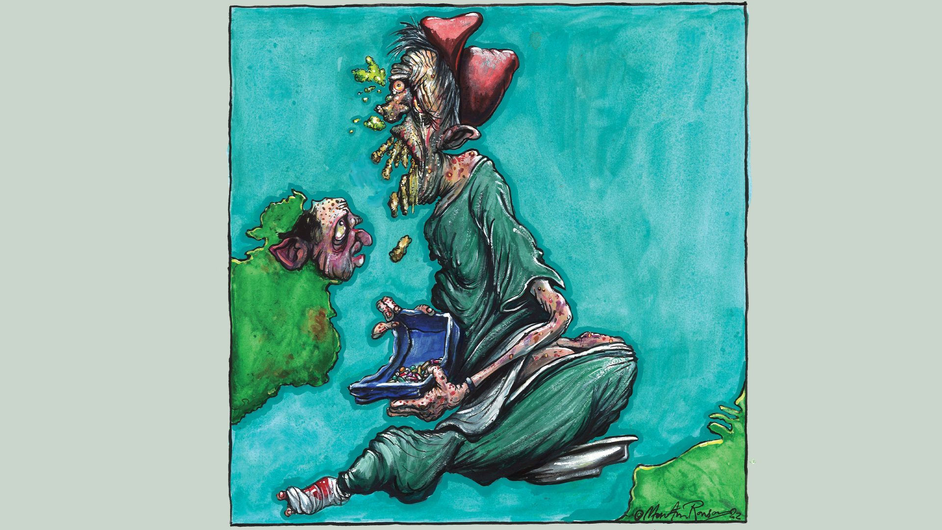 The sick man of Europe. Image by Martin Rowson