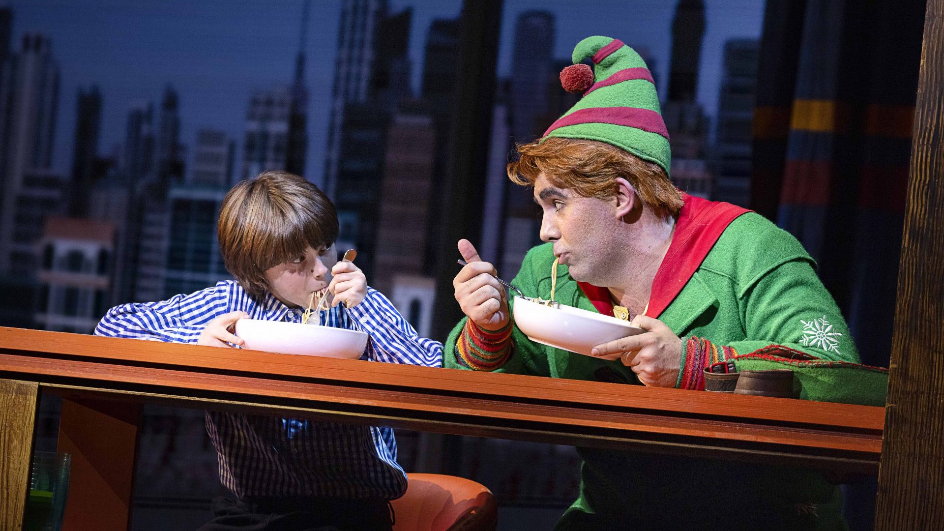 Frankie Treadaway and Simon Lipkin in Elf The Musical (Picture: Mark Senior)