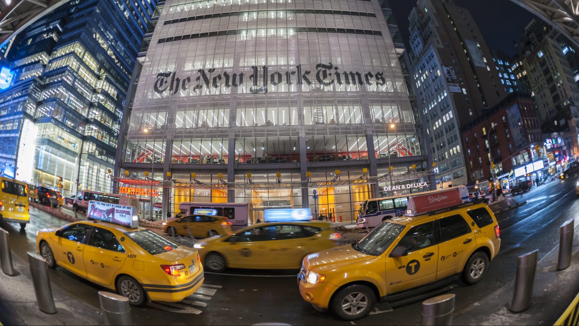 The offices of the the New York Times media empire in Midtown, New York. Photo: Richard Levine/ Corbis/Getty