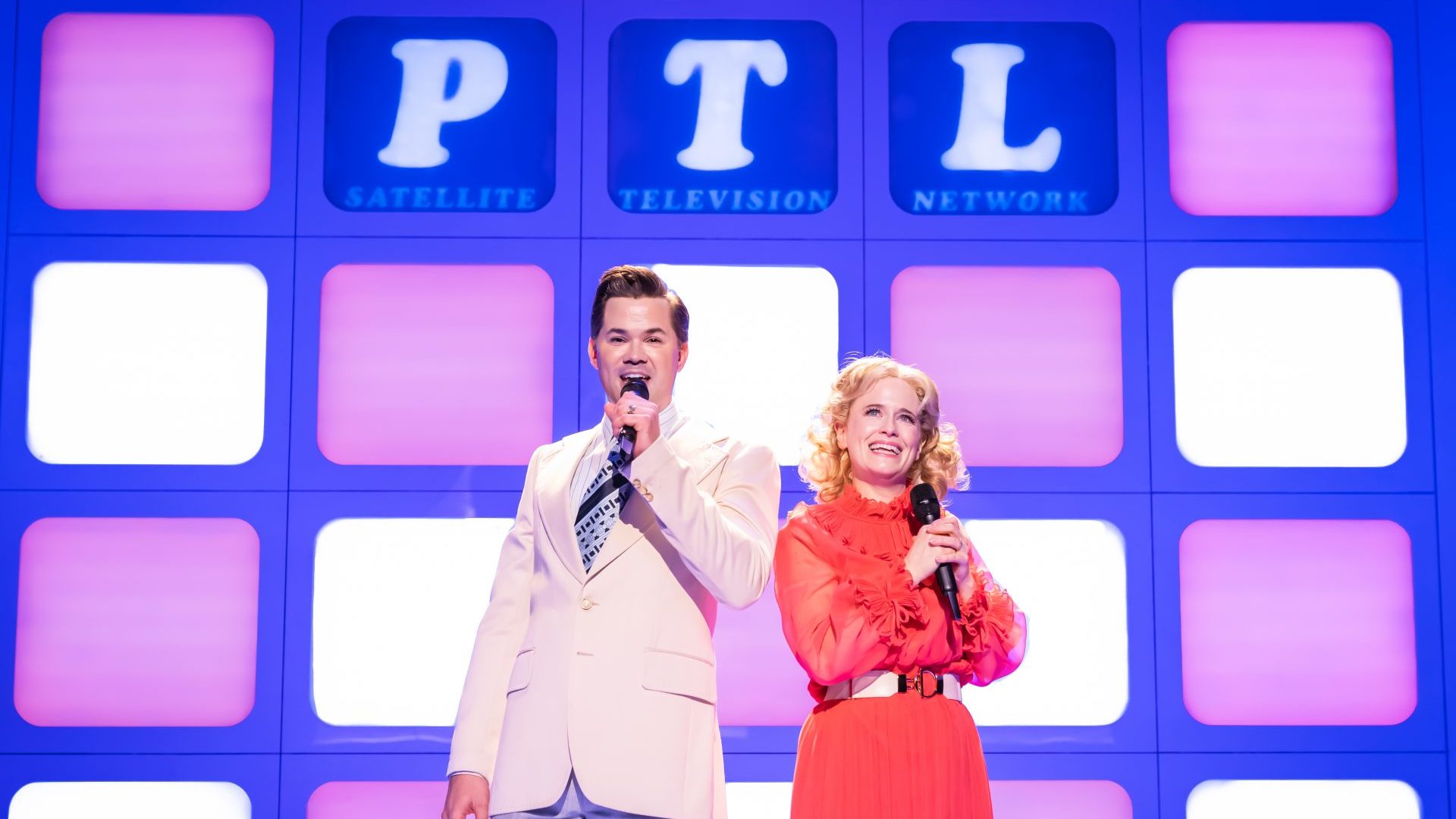 Andrew Rannells and Katie Brayben in Tammy Faye. Photo: Marc Brenner