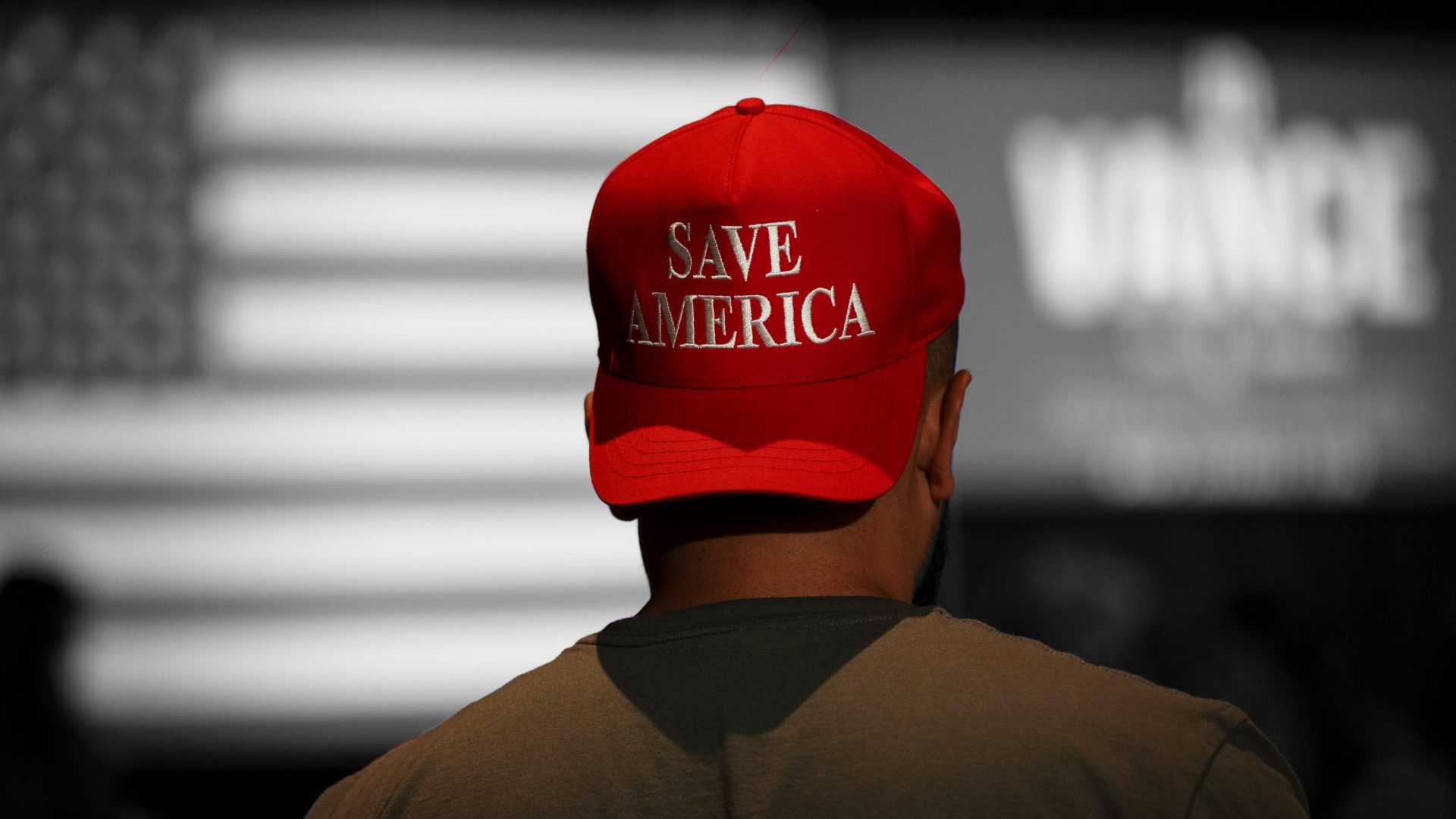 A supporter attends a 
primary election night event for Republican candidate JD Vance in Cincinnati, May 2022. Photo: Drew Angerer/Getty