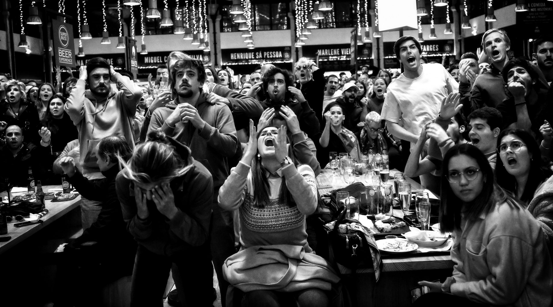 Portugal supporters in Lisbon react as their team is knocked out of the World Cup by
Morocco in the quarter-finals. Photo: Horacio Villalobos/
Corbis