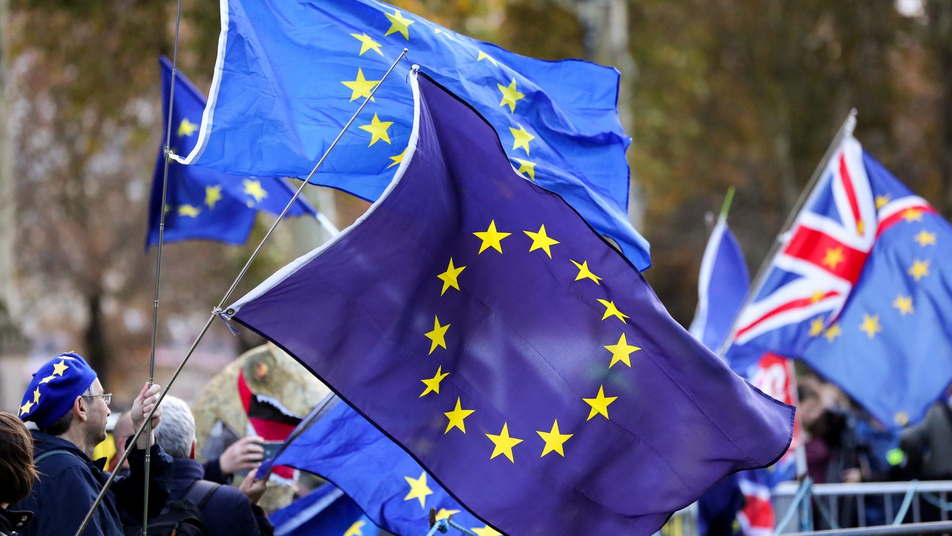 Pro-EU protesters outside Parliament in 2018 (Photo by Dinendra Haria/SOPA Images/LightRocket via Getty Images)
