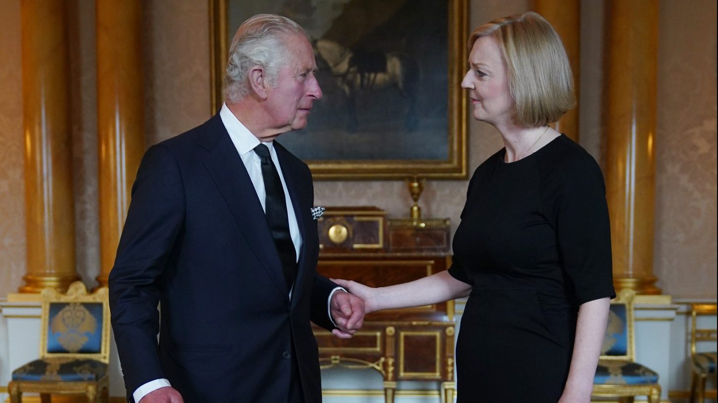King Charles III during his first audience with Prime Minister Liz Truss at Buckingham Palace. Photo:  Yui Mok/PA Wire/PA Images