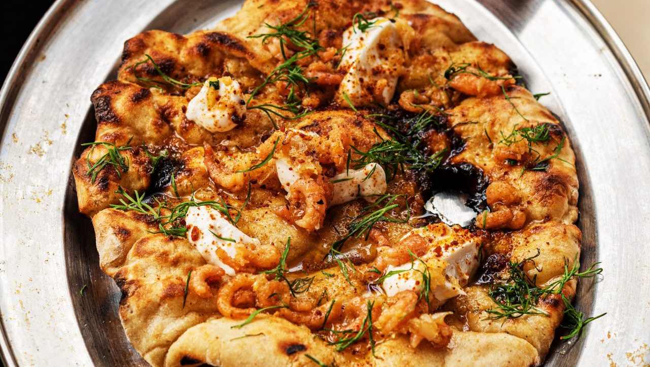 James Jay's taramasalata flatbread. Photo: Rebecca Dickson