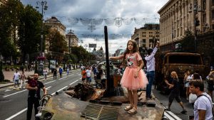 Captured Russian military equipment in Kyiv has been turned into an open-air military museum. Photo: Dimitar Dilkoff/AFP/Getty