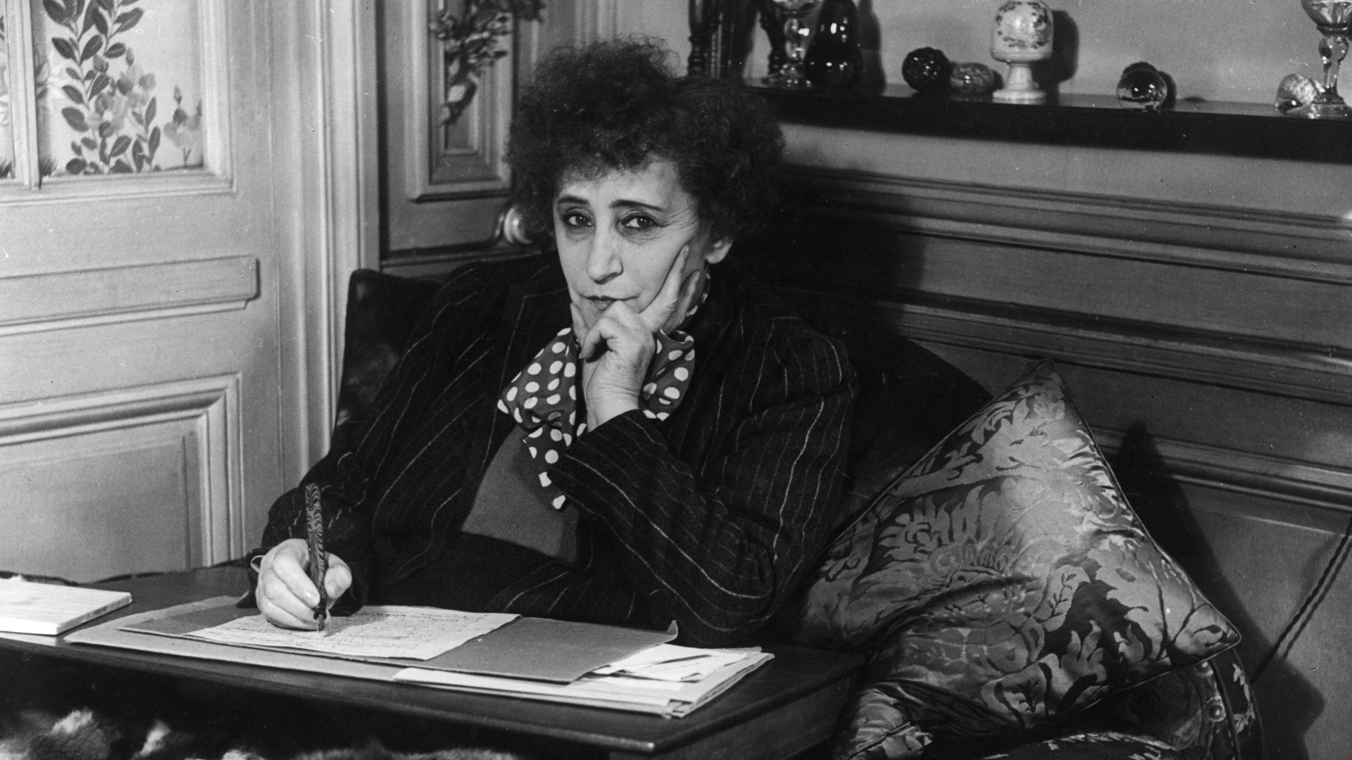 Short story queen Colette (Sidonie-Gabrielle Colette) at home in Paris, circa 1940. Photo: Hulton Archive 