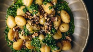 Giovann Attard's cavalo nero pesto with vegan gnocchi