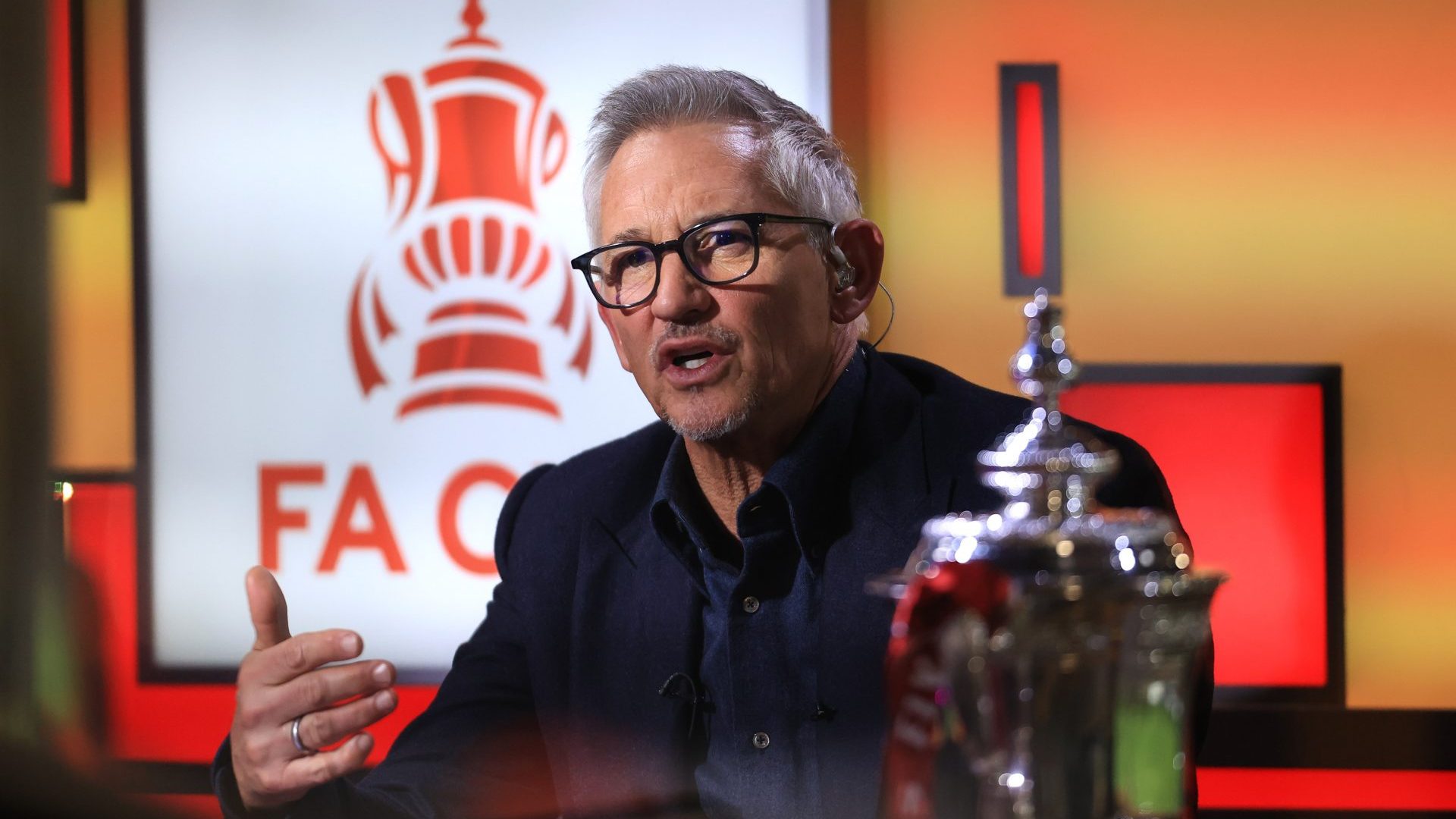 Gary Lineker during the Emirates FA Cup Third Round Replay match between Wolverhampton Wanderers and Liverpool at Molineux. Photo: Simon Stacpoole/Offside/Offside via Getty Images