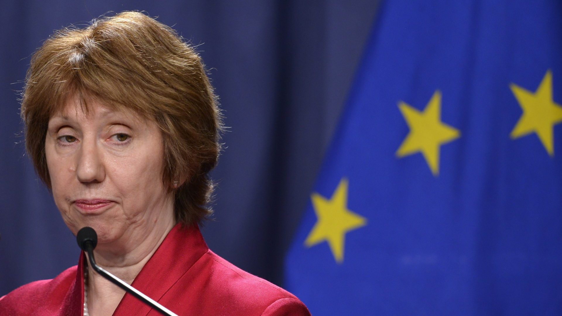 Former EU Policy Chief Catherine Ashton speaks during a press conference at the Intercontinental hotel in 2014 in Geneva, Switzerland. Photo: Harold Cunningham/Getty Images