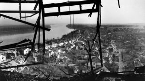 The ruins of the city of Vukovar in the former Yugoslavia, now Croatia, 1991. Photo: Romano Cagnoni/Getty 