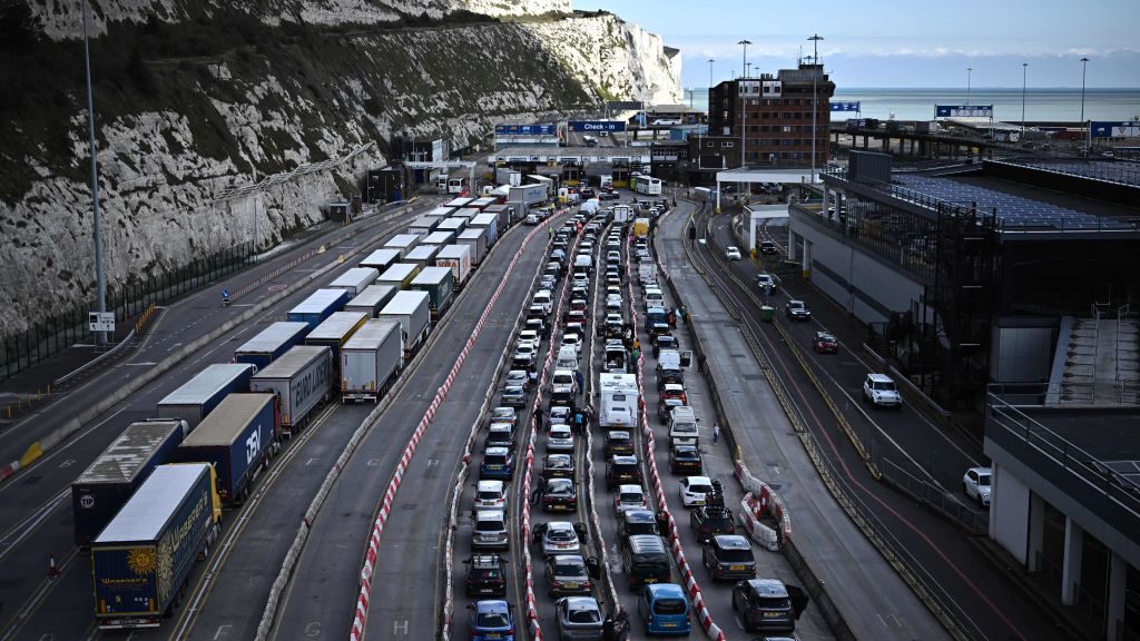 Queues at Dover. Nothing to do with Brexit, obviously... Photo: Ben Stansall/AFP/Getty