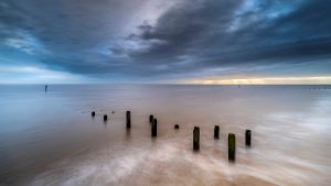 The sea defences at Overstrand on the north Norfolk coast at sunrise. Photo: Dibs McCallum/Loop Images/Universal Images Group/Getty