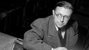Jean-Paul Sartre during a rehearsal of his play La P... respectueuse in Paris, 1946. Photo: Roger Viollet/Getty