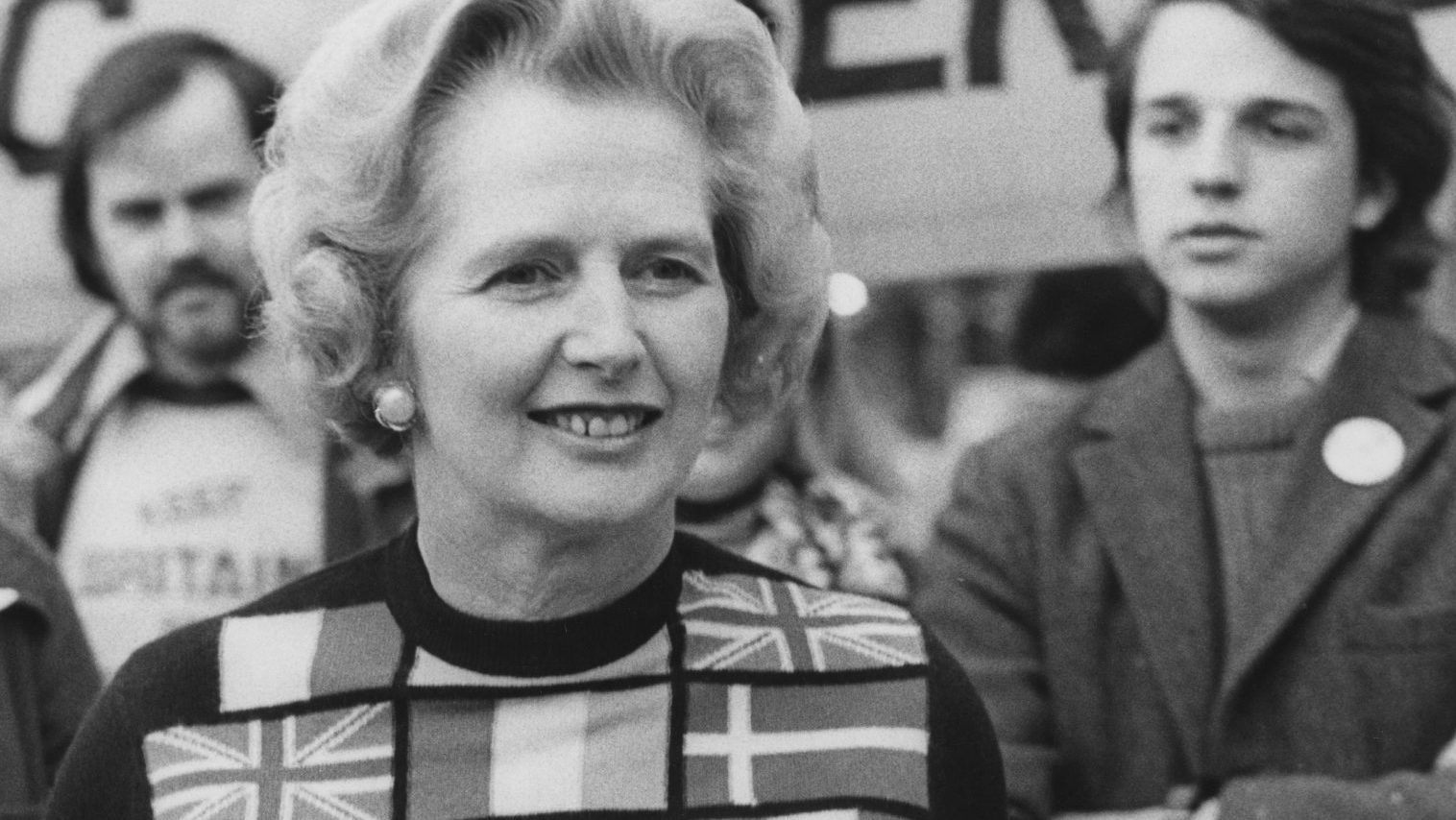 Margaret Thatcher lends her support to the ‘Keep Britain in Europe’ campaign, 1975. Photo: P Floyd/ Hulton Archive/Getty