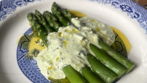 Shaun Moffat’s asparagus with sauce gribiche