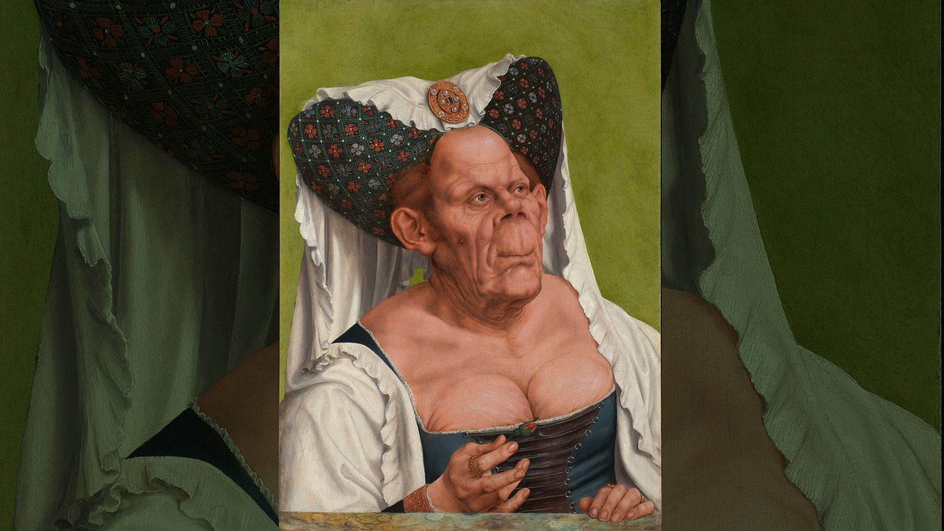 An Old Woman 
(The Ugly Duchess) 
c. 1513, by Flemish 
painter Quinten 
Massys. Photo: National 
Gallery, London