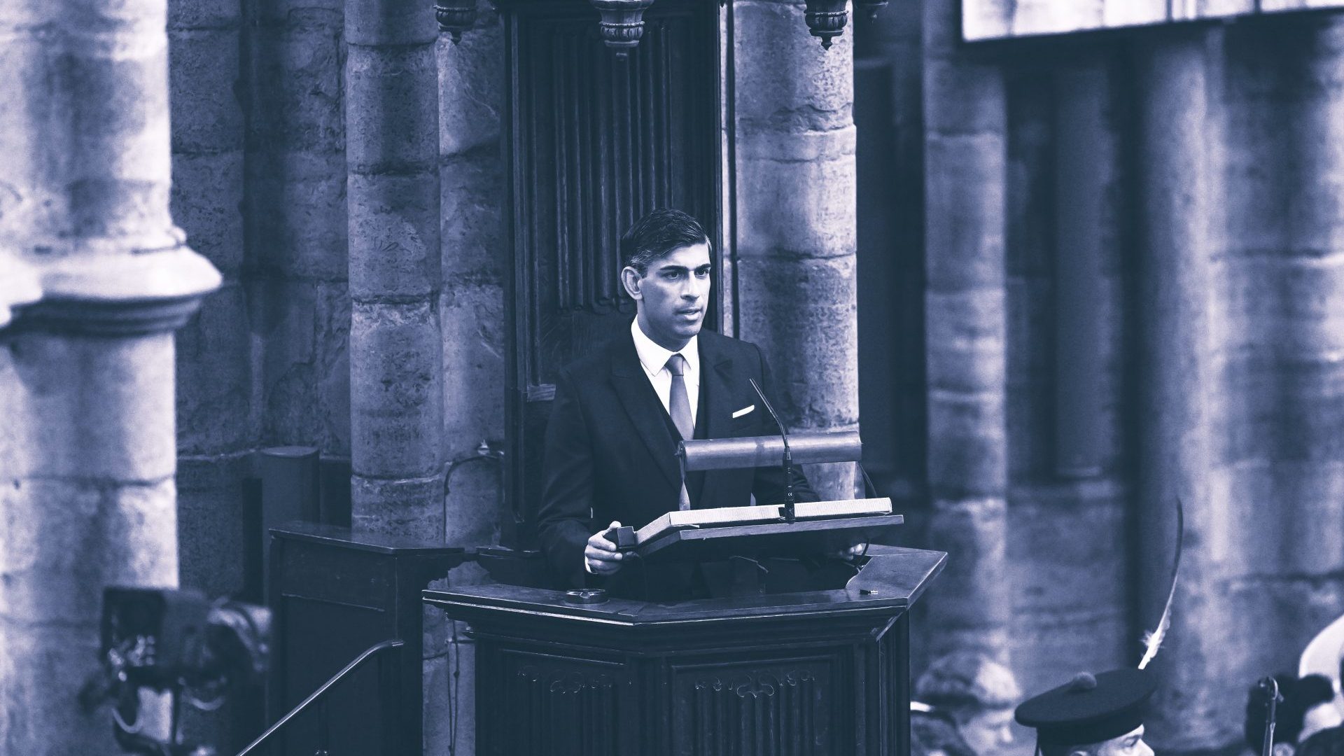 Rishi Sunak gives a reading in Westminster Abbey at the coronation of King Charles III. Photo: Gareth Cattermole/Getty