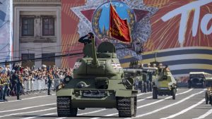 Russia’s VE Day parade this year in Red Square, Moscow, was a ‘forlorn gesture’. Photo: VCG/Getty