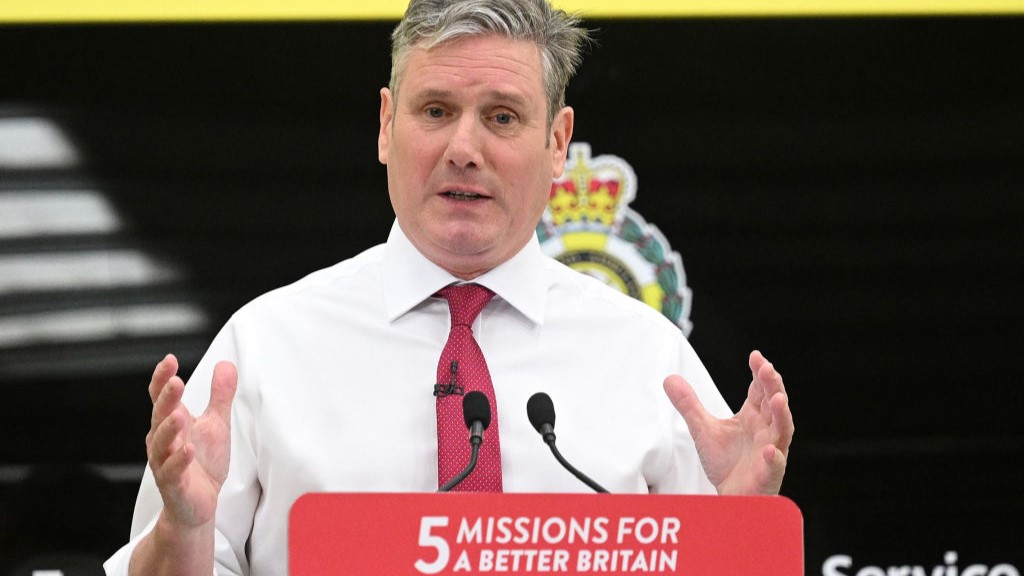 Keir Starmer gives a speech in Braintree, Essex, announcing the Labour Party's plans for reforming the NHS. Photo: Leon Neal/Getty