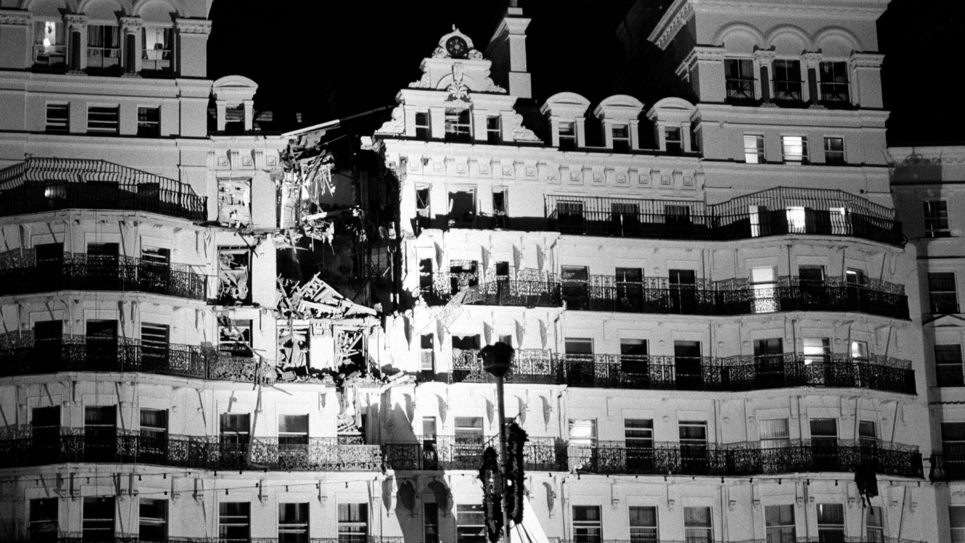 The Grand Hotel in Brighton after the 
IRA bomb attack on October 12 1984. 
Five people were killed, including the Conservative MP Sir Anthony Berry, and a further 31 were injured. Photo: John Downing/Hulton Archive/Getty