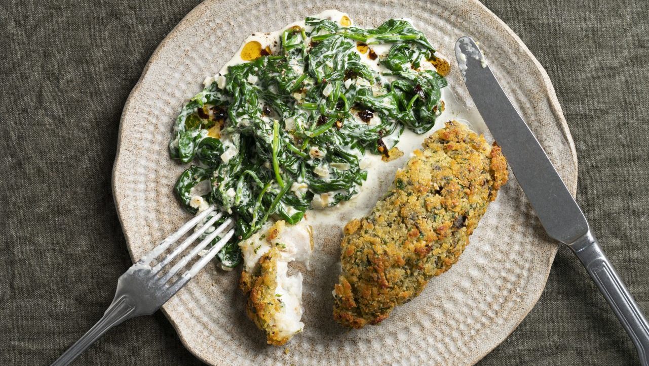 Amy Poon’s baked white fish with breadcrumb crust