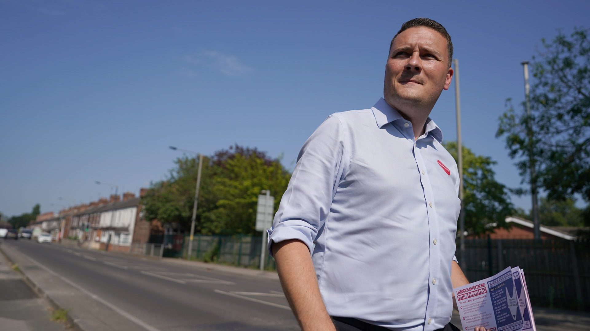 Wes Streeting visits Selby as he canvasses ahead of the by-election on June 12 (Photo by Ian Forsyth/Getty Images)