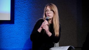 Victoria Amelina at the Lviv Book Forum in 2022 (Photo by Les Kasyanov/Global Images Ukraine via Getty Images)