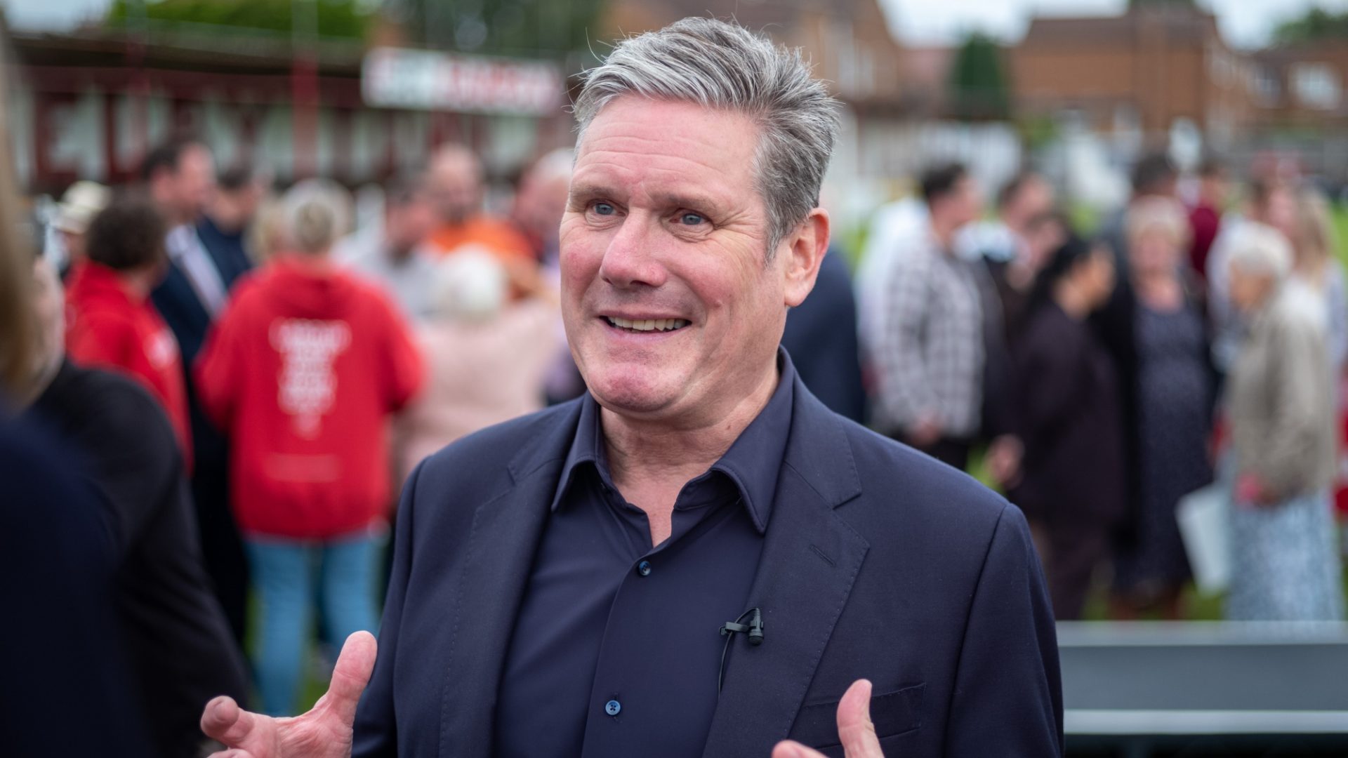 Keir Starmer speaks to the media during a celebration rally for the newly elected Selby and Ainsty MP Keir Mather. Photo: Ian Forsyth/Getty 