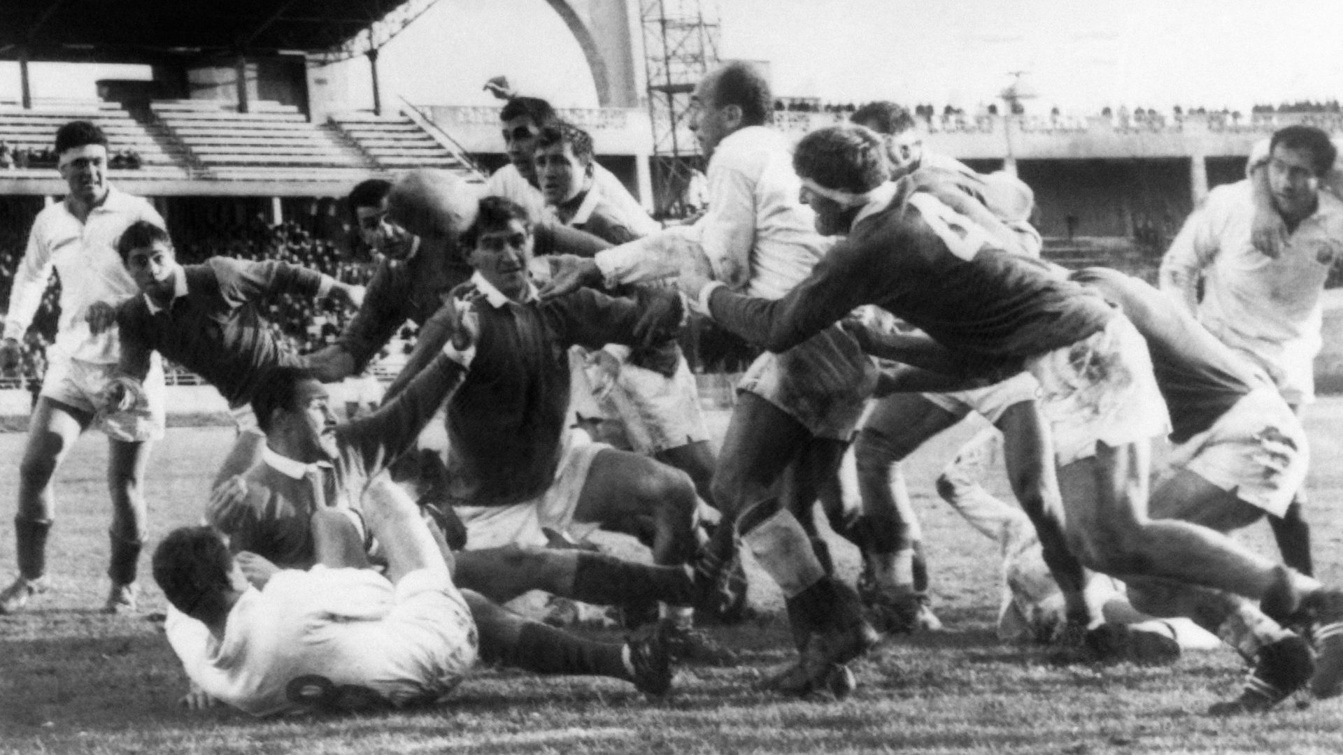 France play Romania at the Gerland Stadium in Lyon in the FIRA Championship in 1965. The west tried to use ‘rugger diplomacy’ to forge stronger links with Romania. Photo: AFP/Getty