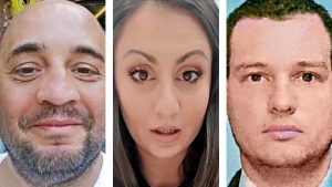 Biser Dzhambazov, Katrin Ivanova and Orlin Roussev, the Bulgarian spies arrested in the UK last week. Photo: BBC/Linkedin/Biser