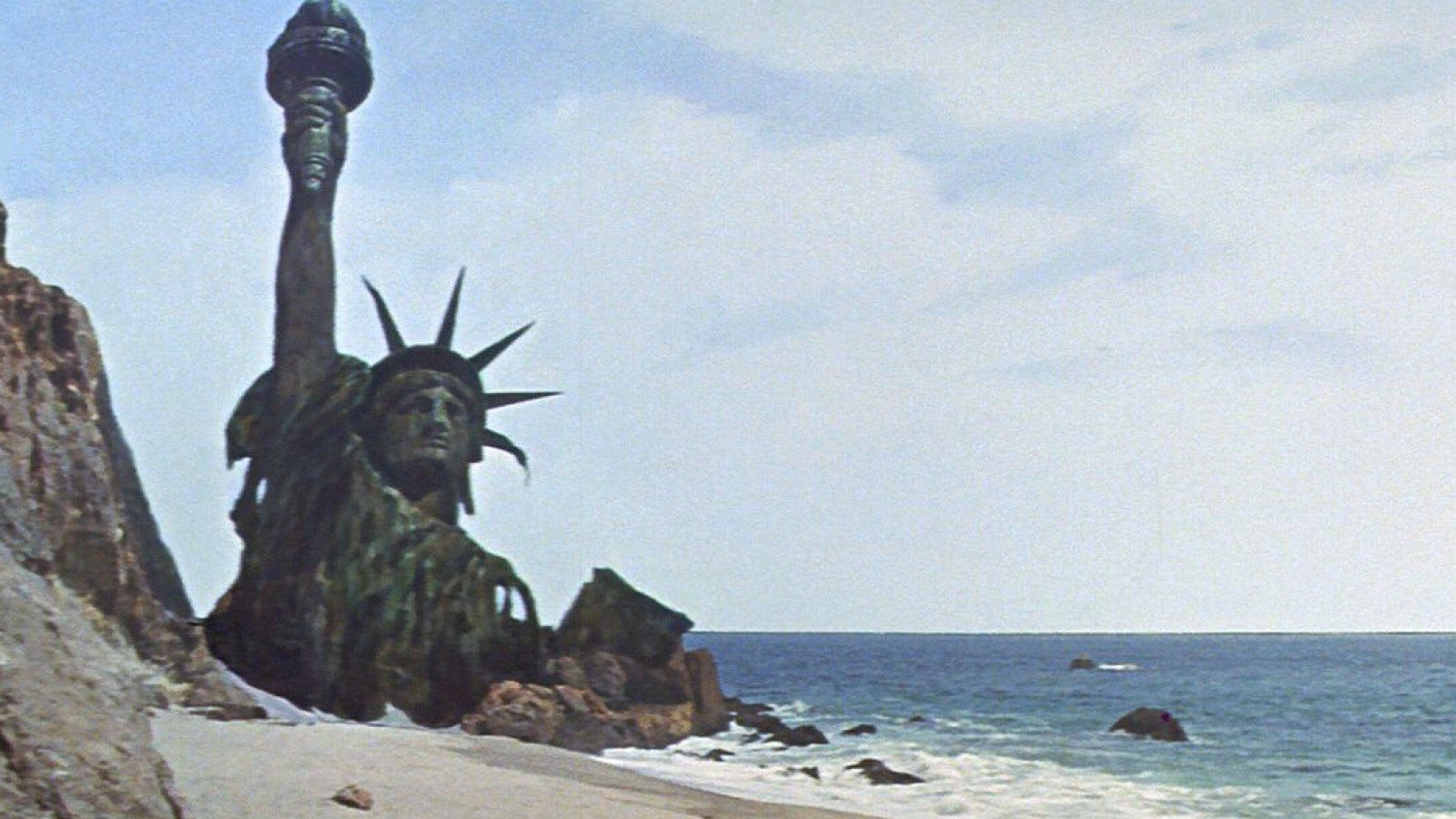 The final scene from the 1968 film Planet of the Apes
